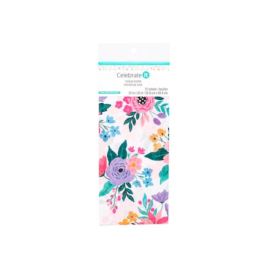 Pink Floral Tissue Paper Sheets, 12ct. by Celebrate It™